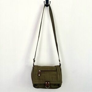 Olive Green Canvas Crossbody Bag